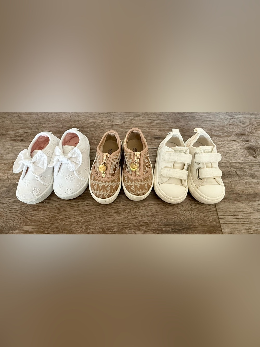 Toddler Girls Size 5 Shoe Bundle (3 pairs - Michael Kors, Converse, OshKosh)